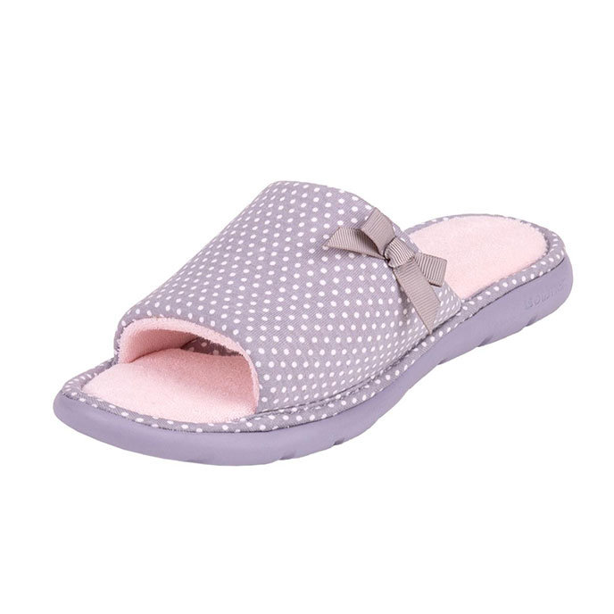 Isotoner Ladies iso-flex Spotted Sliders Grey Spot Extra Image 2